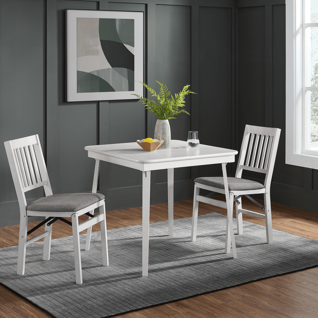 Classic Straight Edge Folding Table, Light Grey