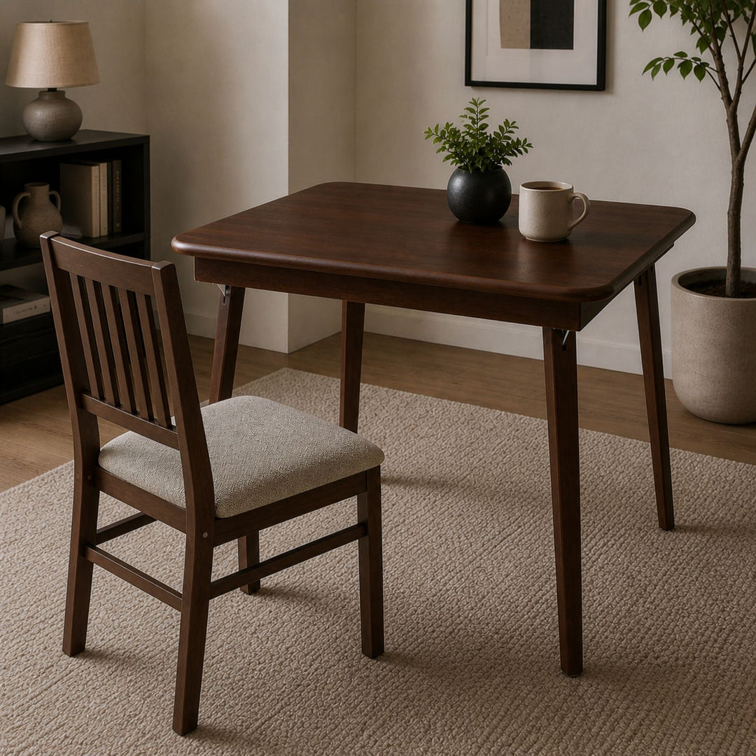 Classic Straight Edge Folding Table, Walnut