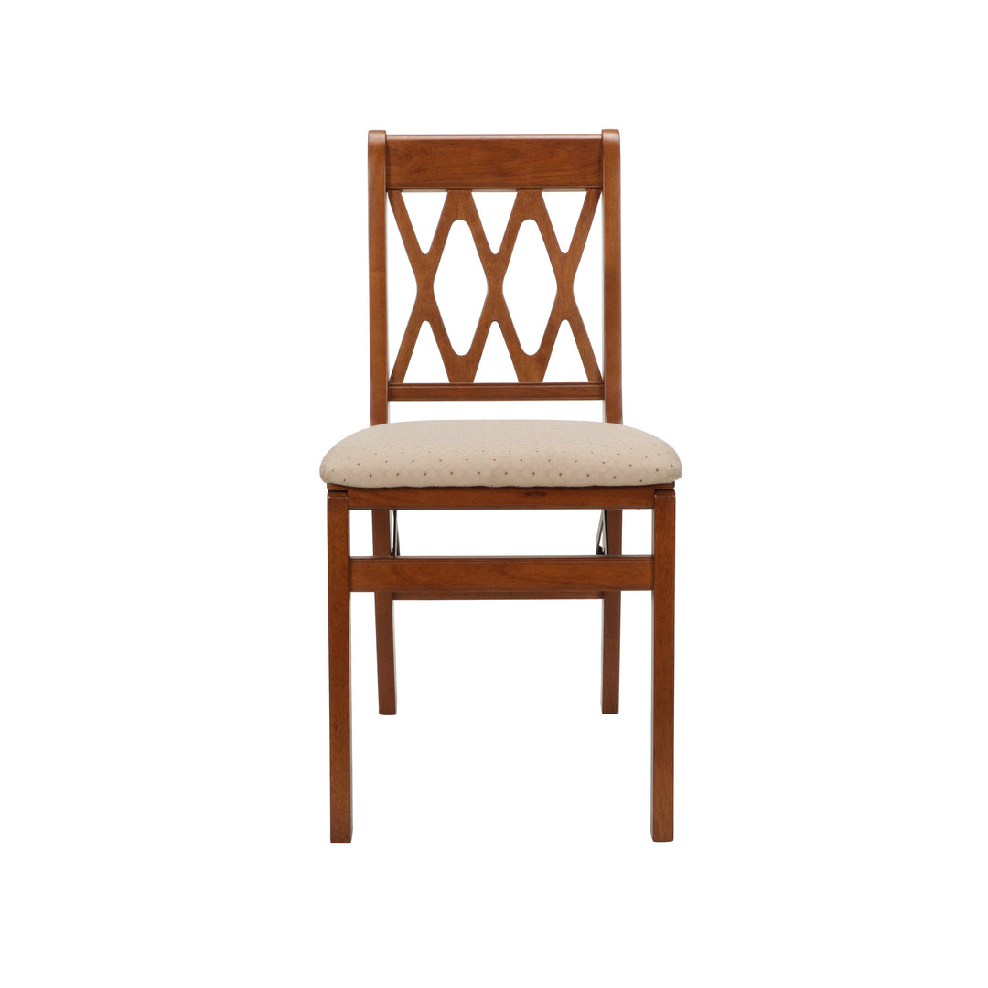 Classic Lattice Back Folding Chair (Set of 2)