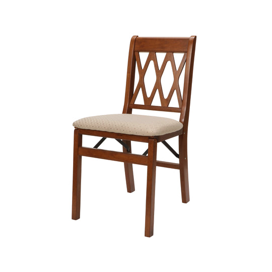 Classic Lattice Back Folding Chair (Set of 2)