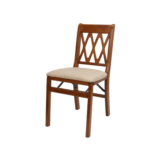 Classic Lattice Back Folding Chair (Set of 2)