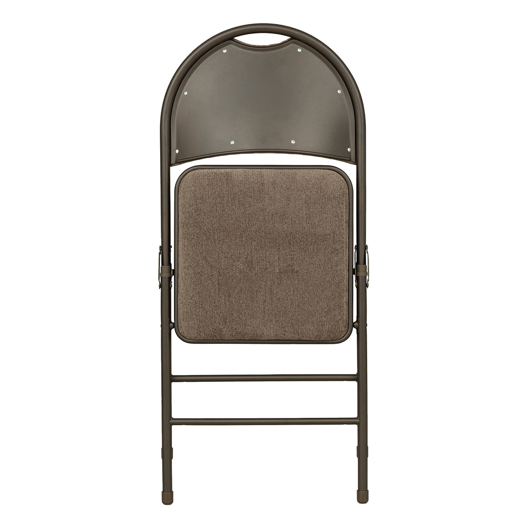Sudden Comfort Round Back Upholstered Steel Folding Chair, Cinnabar Corrin (Set of 4)
