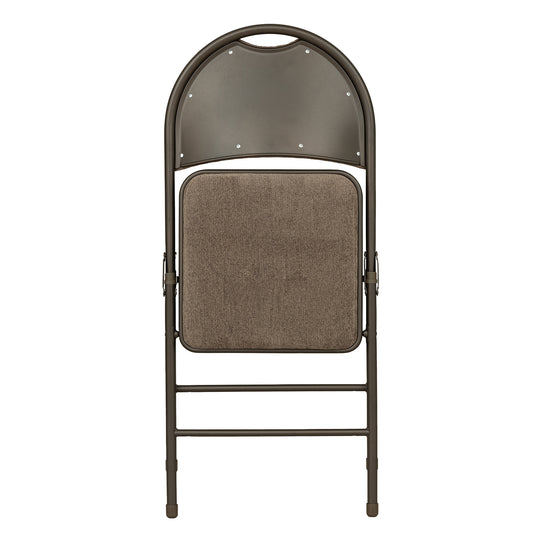 Sudden Comfort Round Back Upholstered Steel Folding Chair, Cinnabar Corrin (Set of 4)