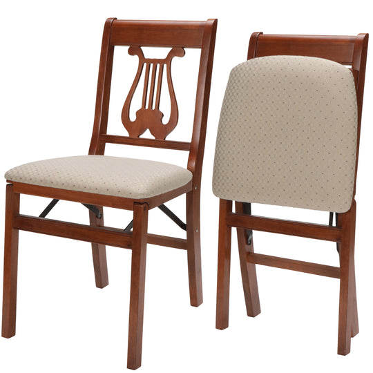 Classic Music Back Folding Chair (Set of 2)