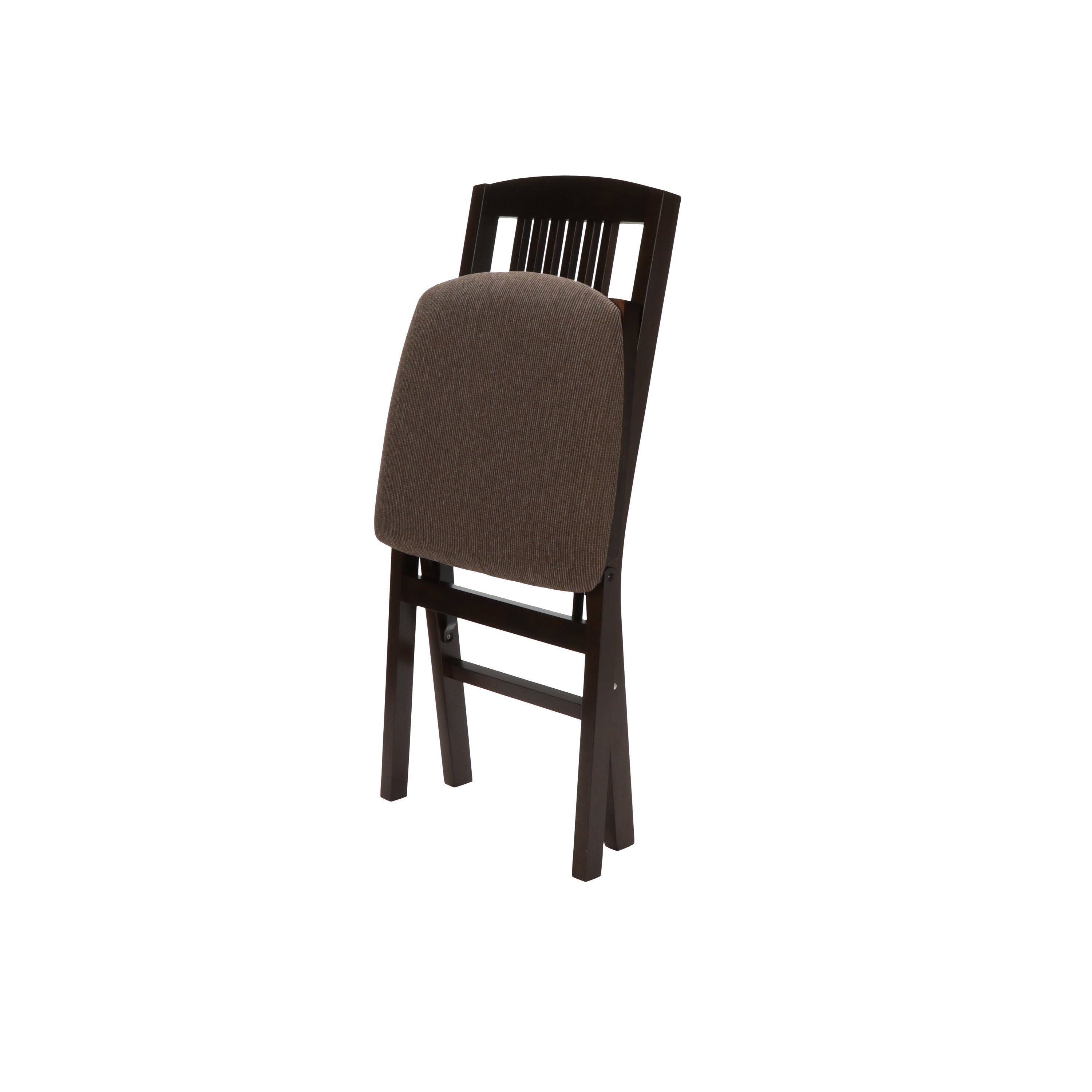 Simple Mission Folding Chair, Espresso Jax Fabric (Set of 2