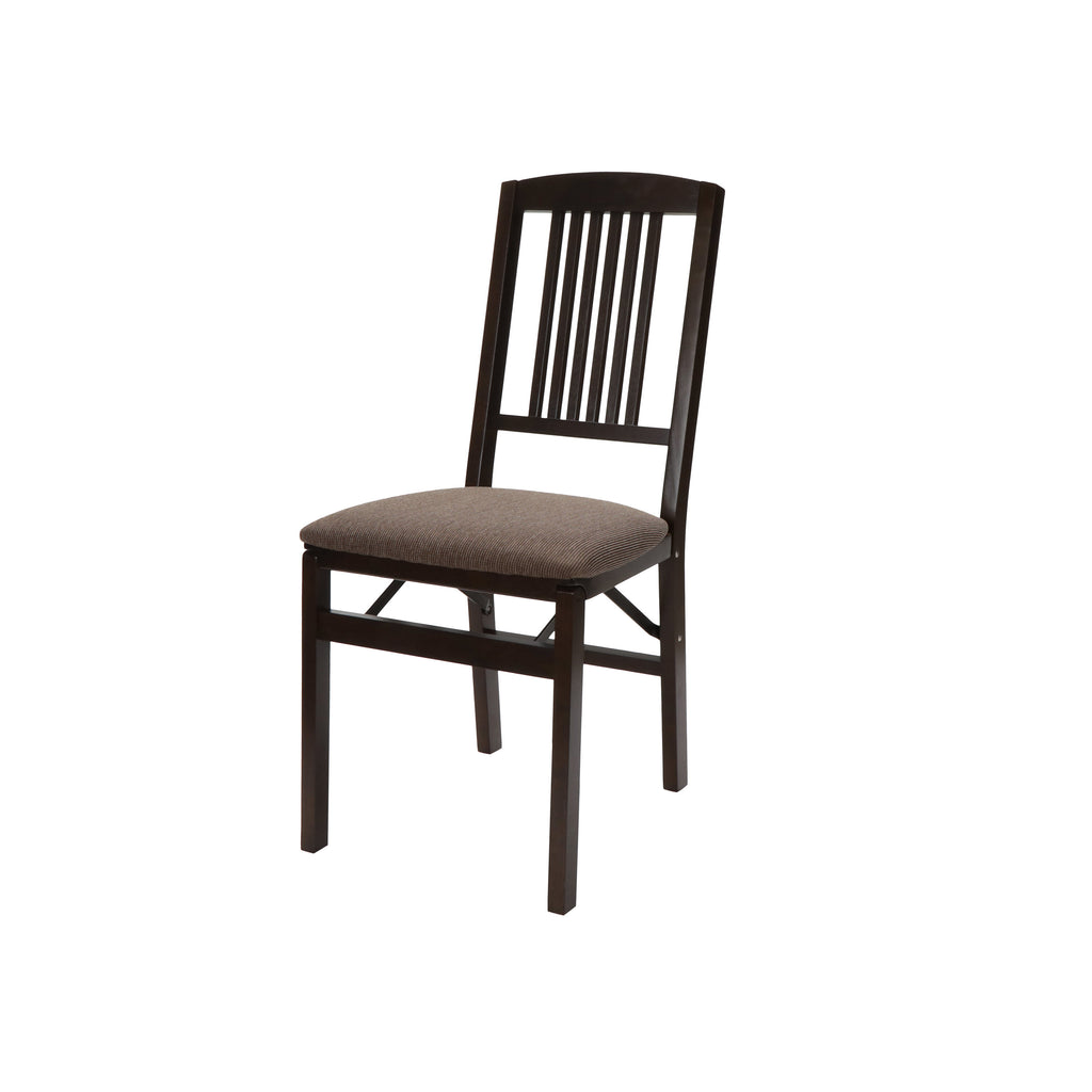 Simple Mission Folding Chair, Espresso Jax Fabric (Set of 2