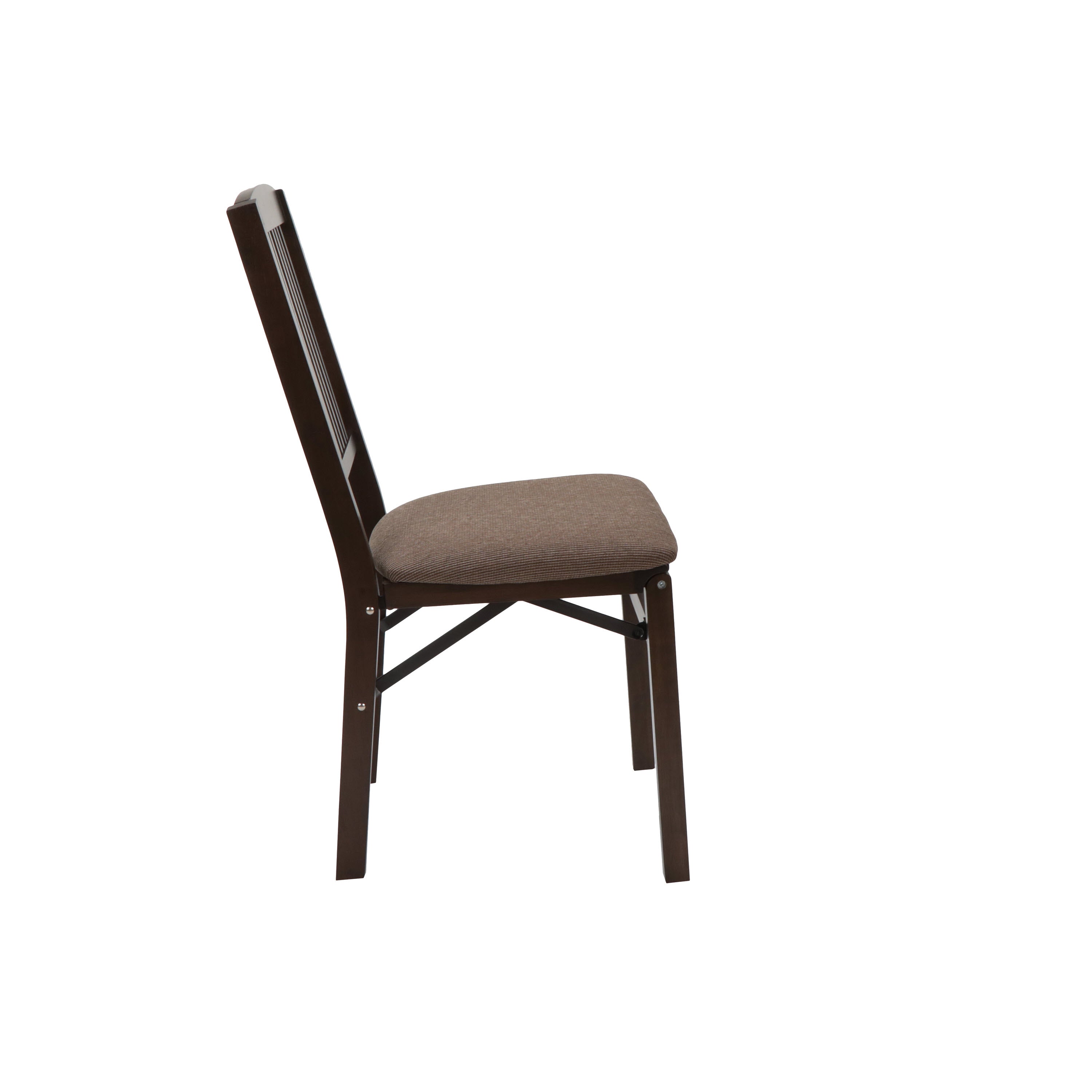 Simple Mission Folding Chair, Espresso Jax Fabric (Set of 2