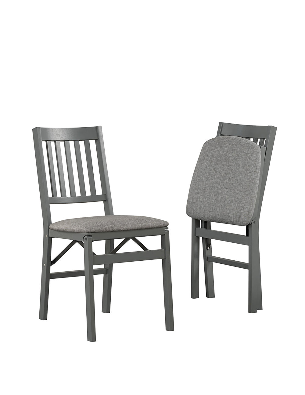 Solid Wood Upholstered Folding Chair (Set of 2)