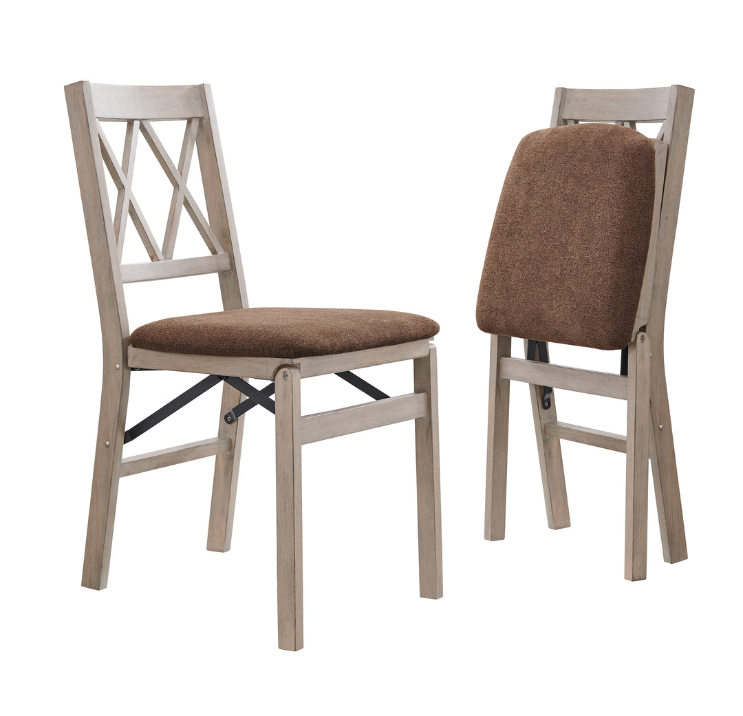 Double "X" Back Folding Chair (Set of 2)