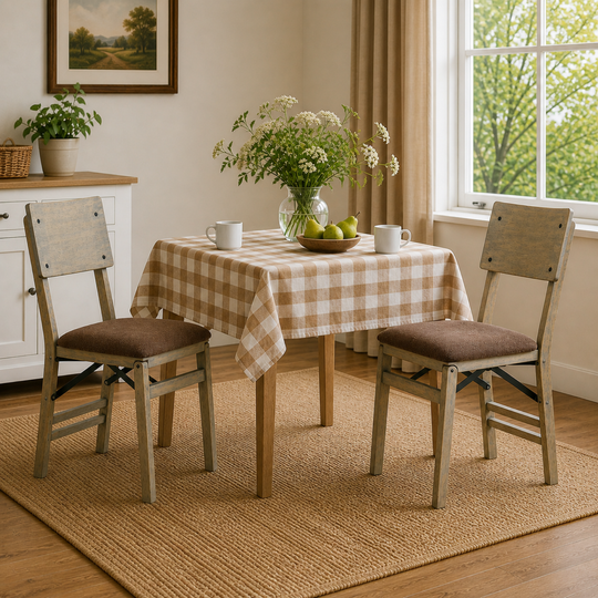 Classic Comfort Curve Back Folding Chair, Driftwood Bravado Aztec (Set of 2)