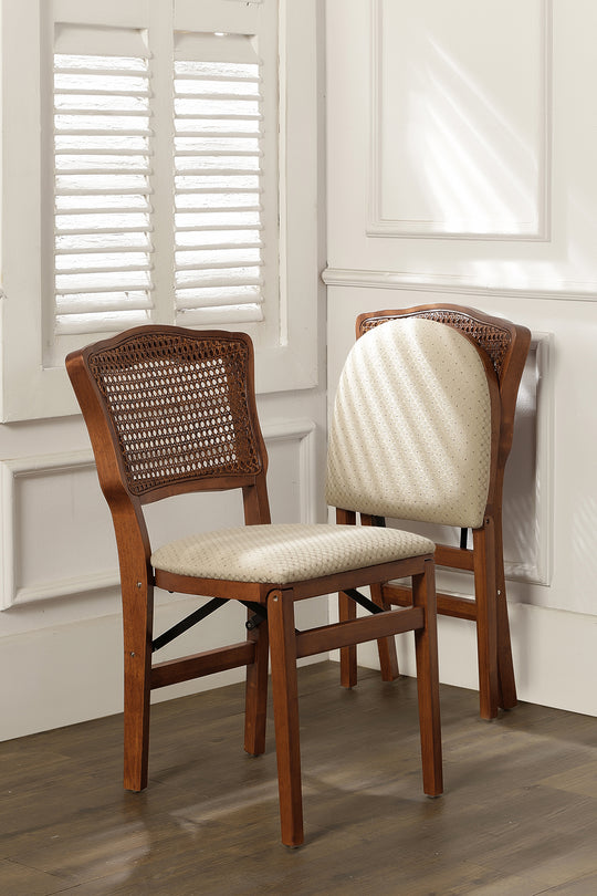 French Cane Folding Chair (Set of 2)