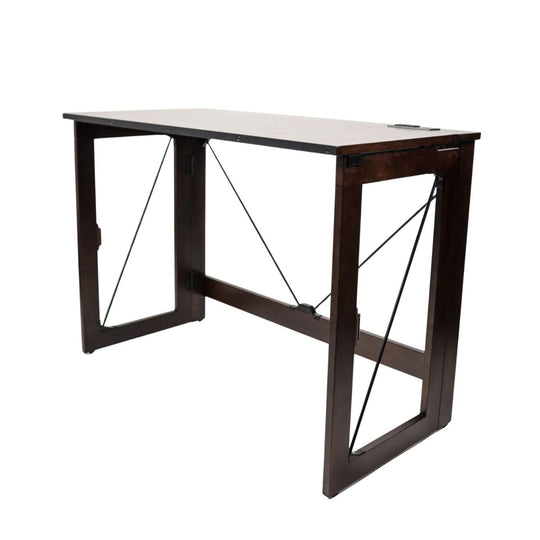 Folding Desk with Power Adapter, Espresso