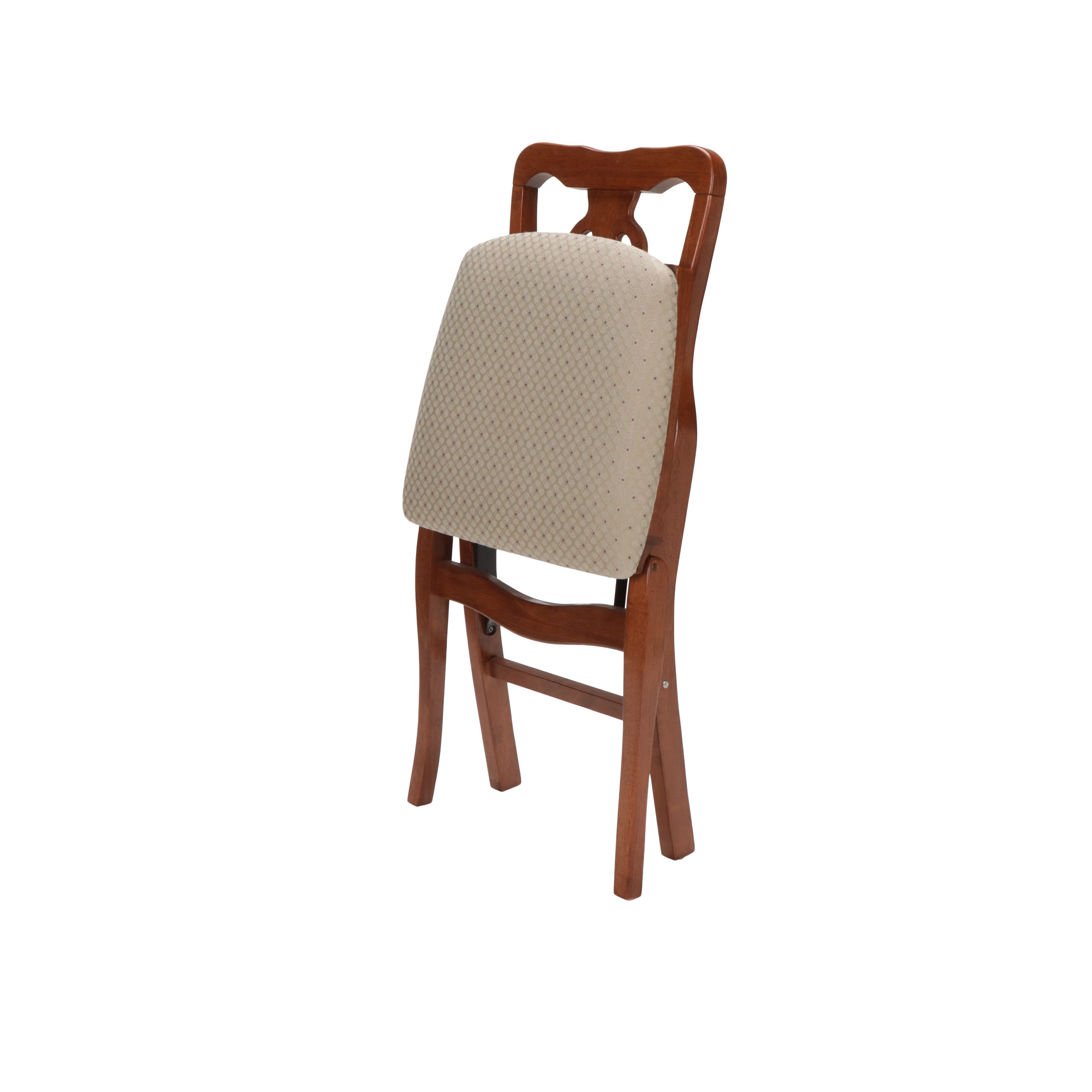 Chippendale Folding Chair, Cherry Blush Fabric (Set of 2) – Stakmore