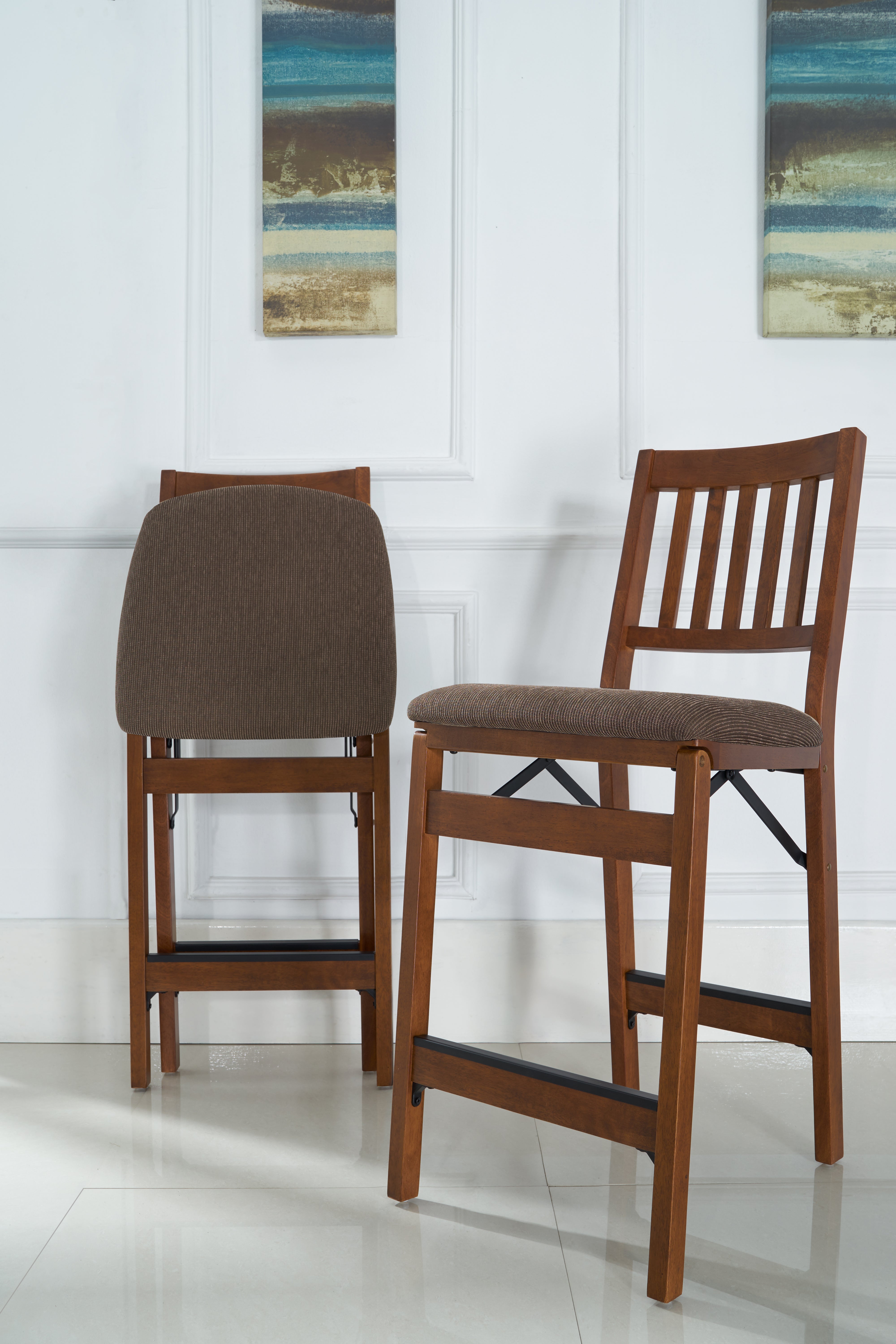 counter chair 2脚セット Emeline Wood Farmhouse Counter Stool Set of 2 - World Market
