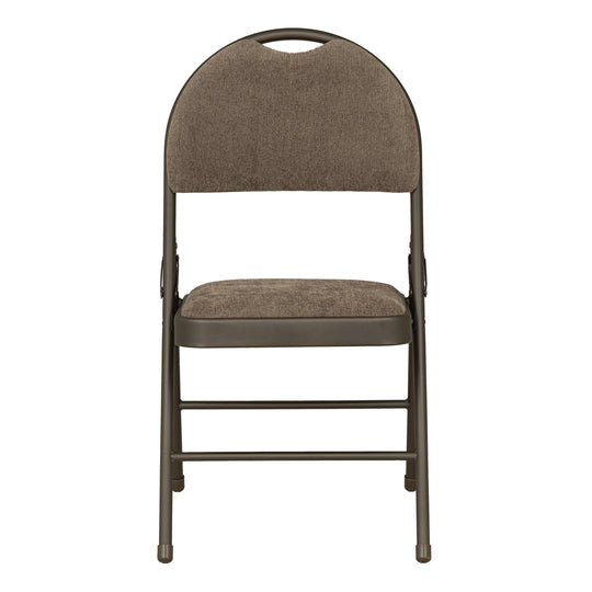 Sudden Comfort Round Back Upholstered Steel Folding Chair, Cinnabar Corrin (Set of 4)