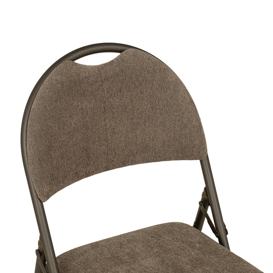Sudden Comfort Round Back Upholstered Steel Folding Chair, Cinnabar Corrin (Set of 4)