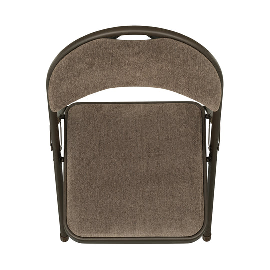 Sudden Comfort Round Back Upholstered Steel Folding Chair, Cinnabar Corrin (Set of 4)