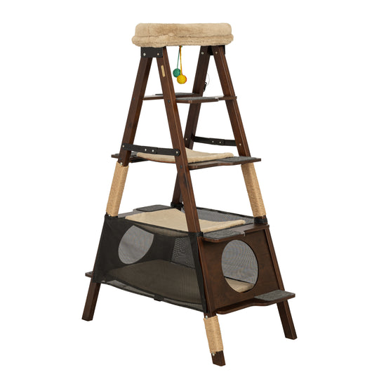 Multi-Level Folding Cat Tree, Espresso