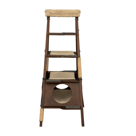 Multi-Level Folding Cat Tree, Espresso