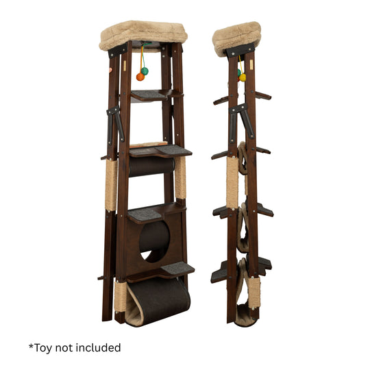 Multi-Level Folding Cat Tree, Espresso