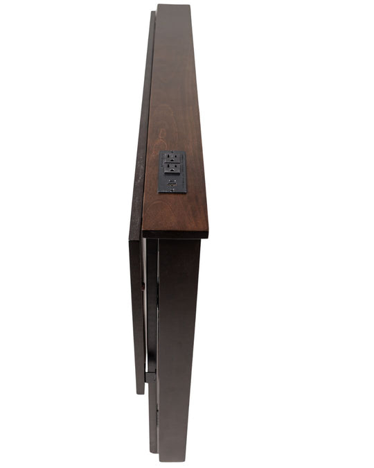 Folding Desk with Power Adapter, Espresso