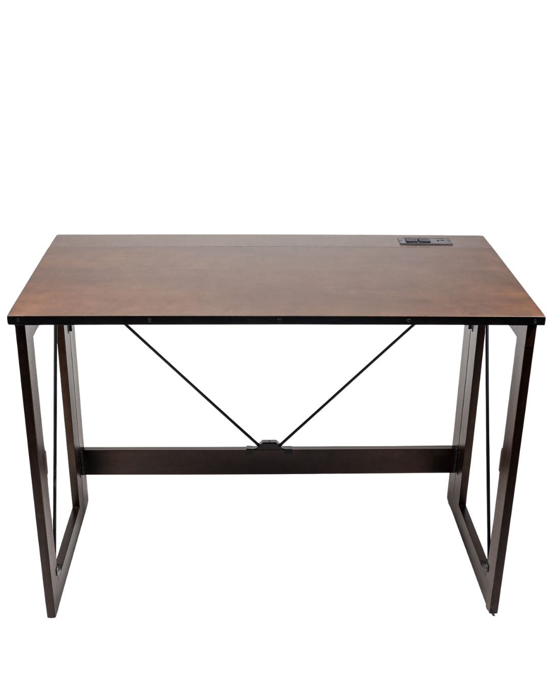Folding Desk with Power Adapter, Espresso