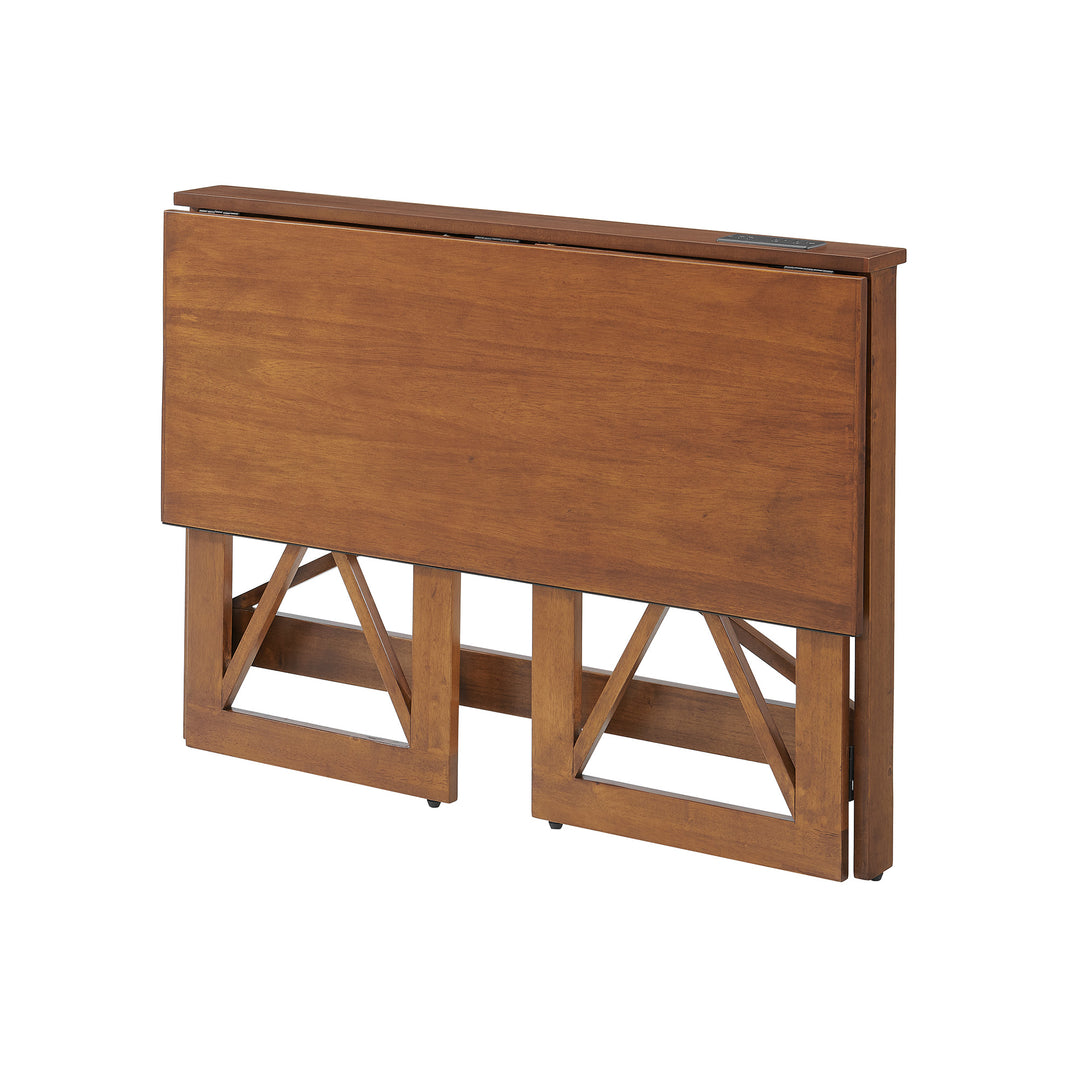 Wood Folding Desk with Power Block