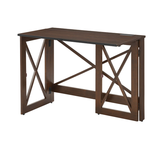 Wood Folding Desk with Power Block