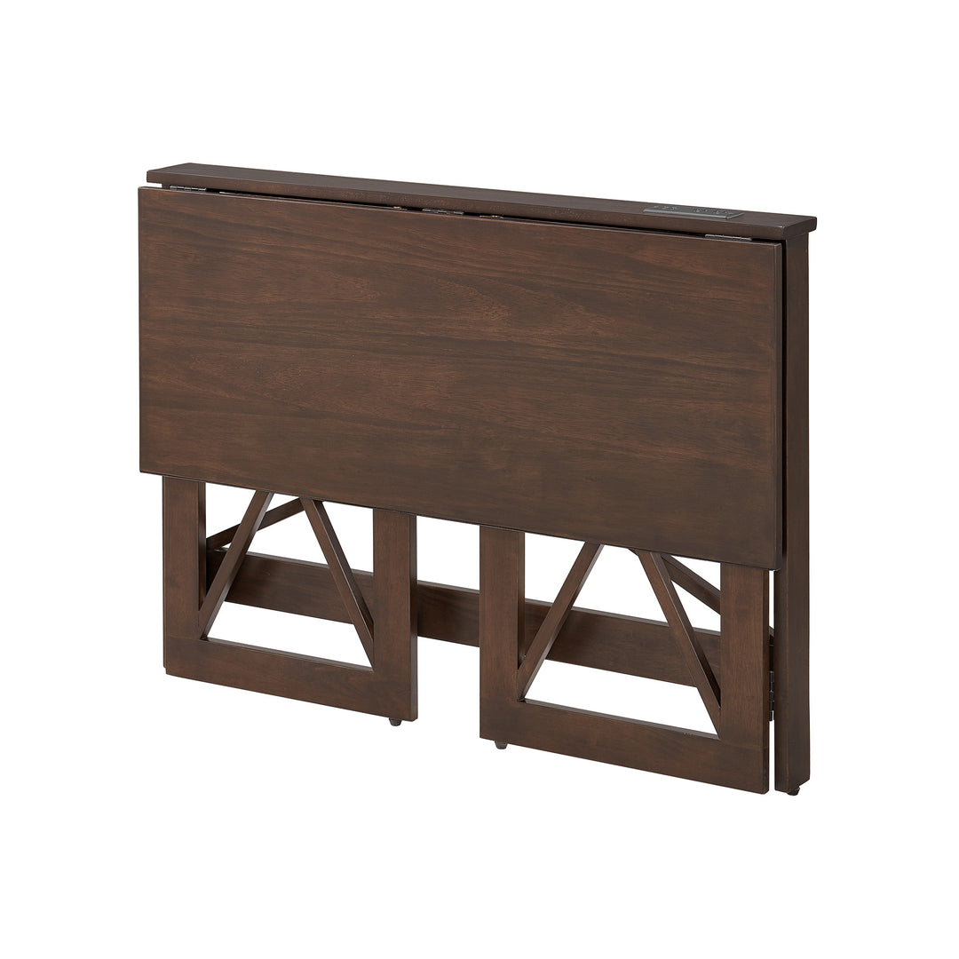 Wood Folding Desk with Power Block