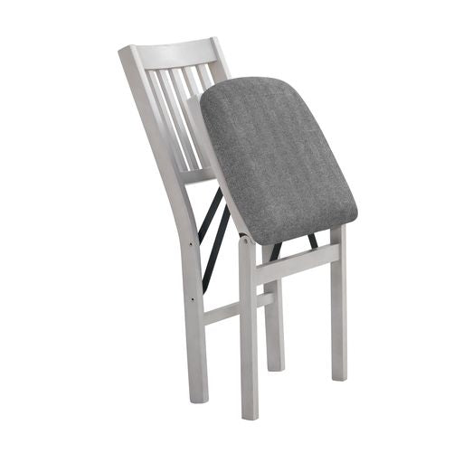 Solid Wood Upholstered Folding Chair (Set of 2)