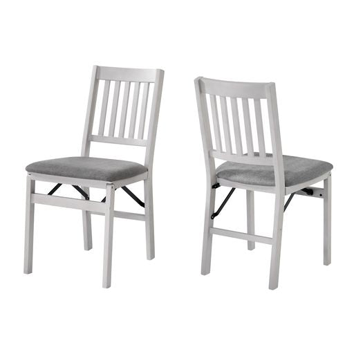 Solid Wood Upholstered Folding Chair (Set of 2)