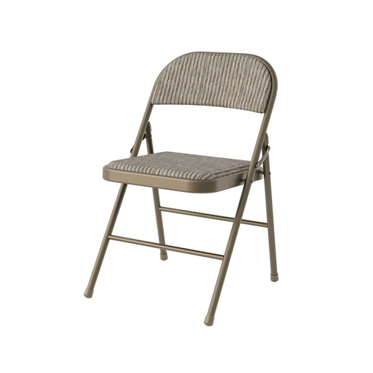 Sudden Comfort Round Back Upholstered Steel Folding Chair, Chicory Cabin (Set of 4)