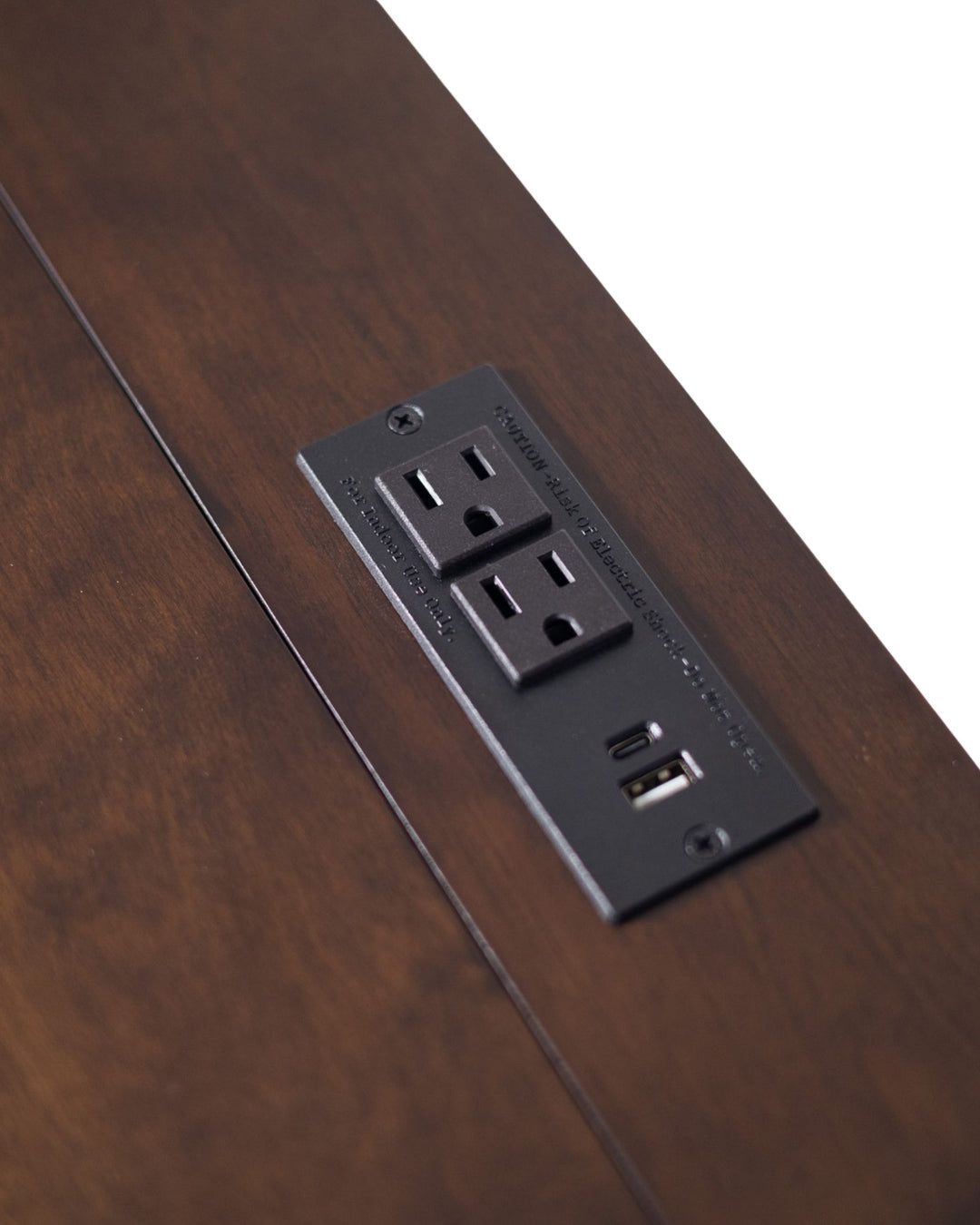 Folding Desk with Power Adapter, Espresso