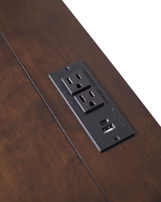 Folding Desk with Power Adapter, Espresso