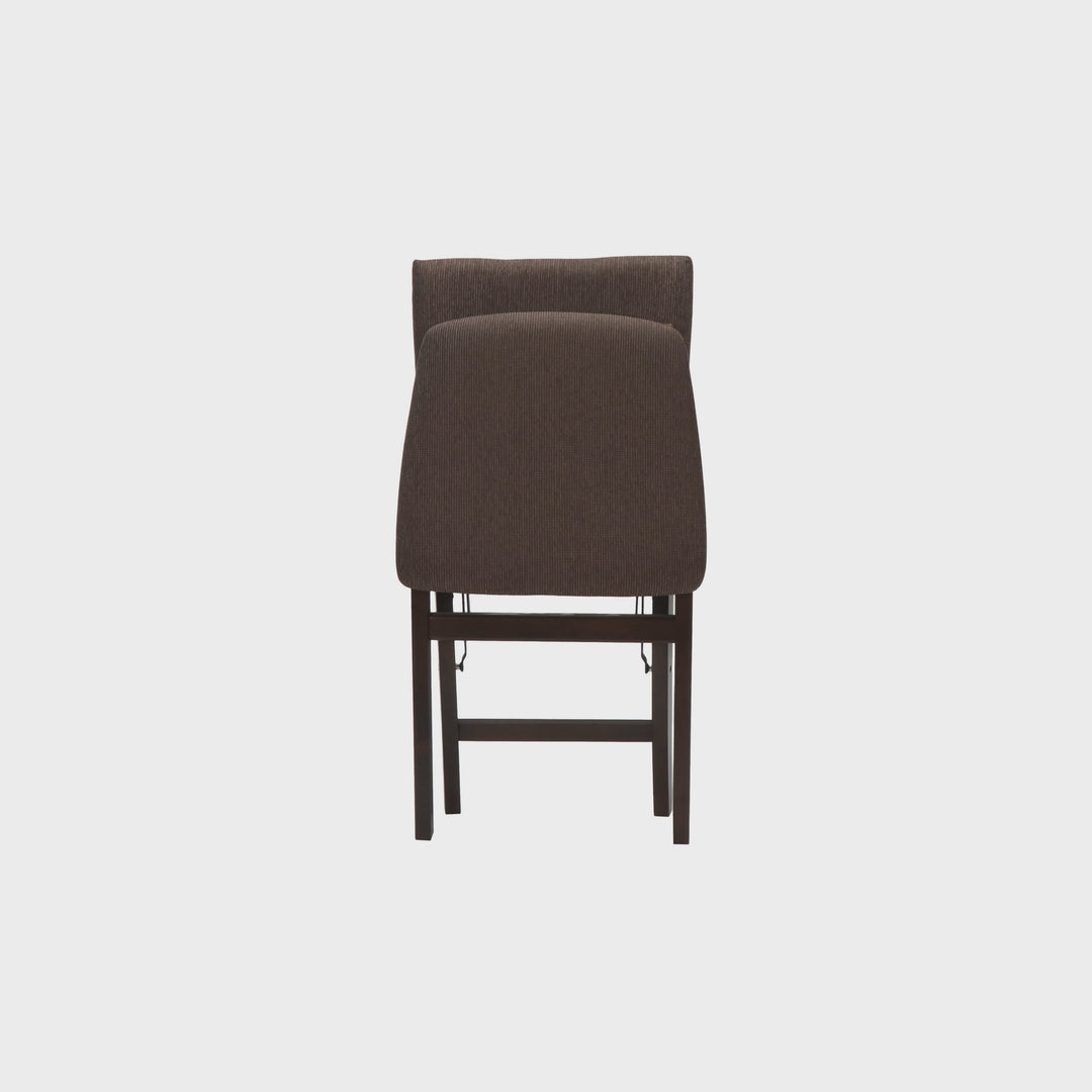 Parsons Upholstered Back Folding Chair, Espresso Jax Fabric (Set of 2)